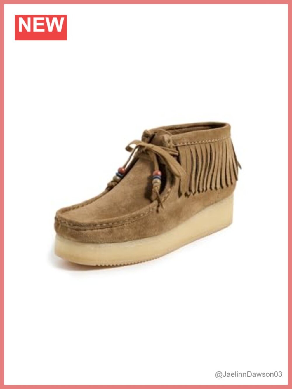 Clarks Wallabee Wedge Fringe Suede Ankle Boots